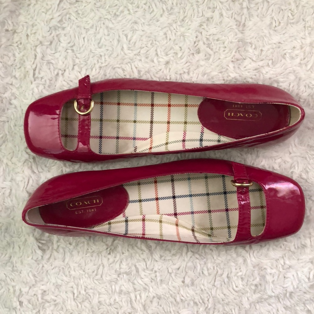 Coach Pink Patent Leather Flats
